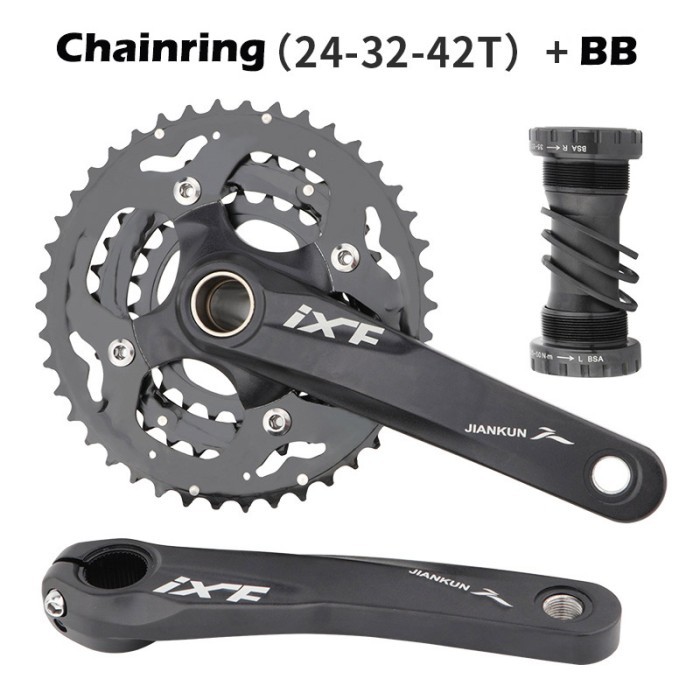 IXF Crank HT2 Crankset Hollowtech BB Plus Triple Chainring 24-32-42T