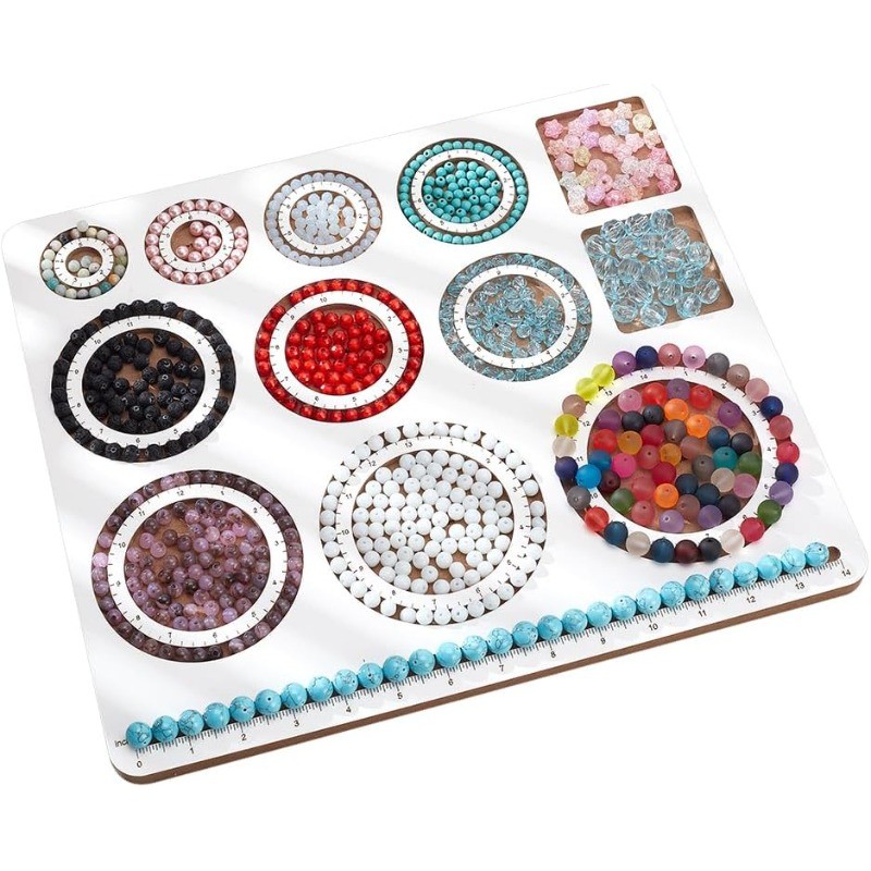 

1 pc Wooden Bracelet Beading Board Wooden Bead Tray Bracelet Measurement Board Bracelet Bead Design Board for Bracelet