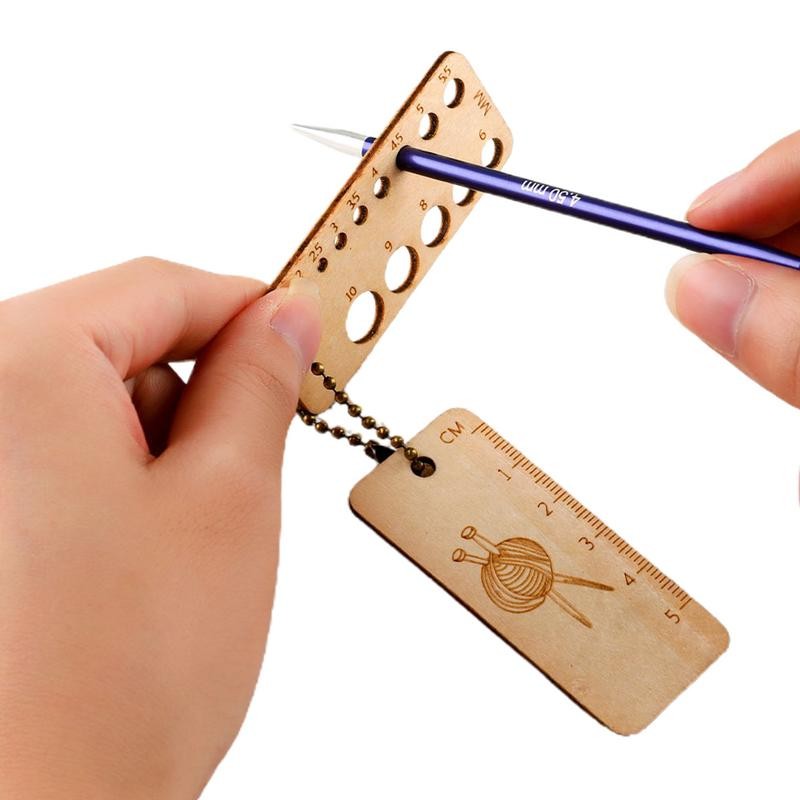 

Wood Knitting Gauge Ruler Craft Quilting Guide Knitting Needle Ruler