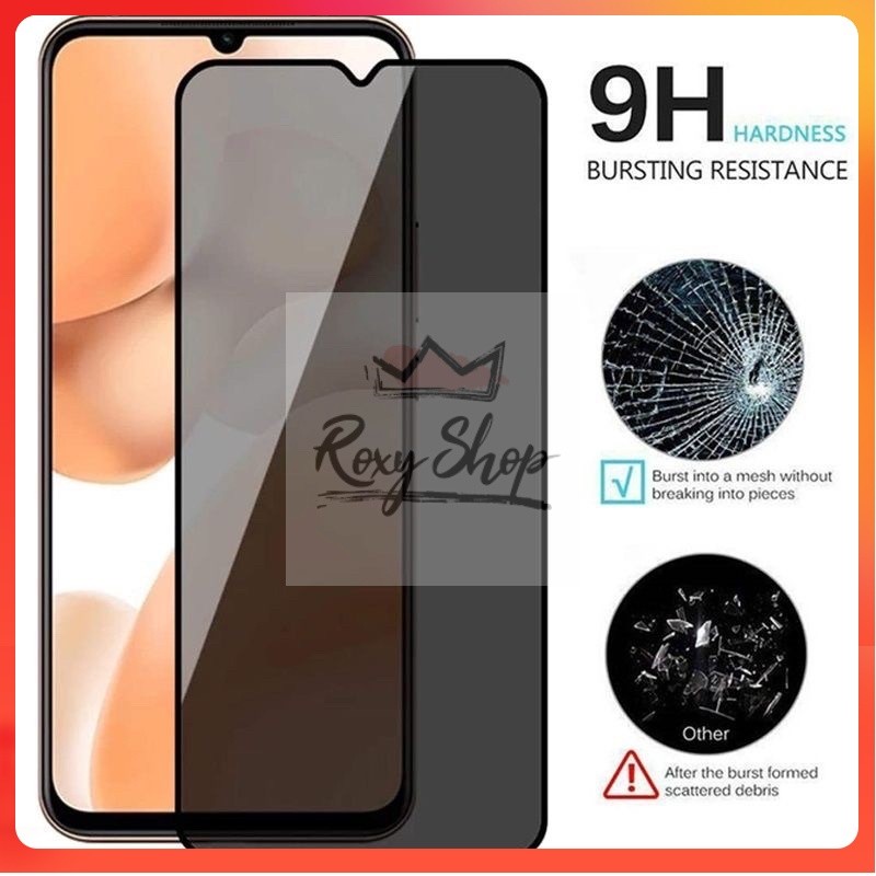 Tempered Glass Anti Spy Full Layar Oppo A1k A11k A11 A12 A12e A12s A15 A15s A16 A16e A16s A17 A17k A
