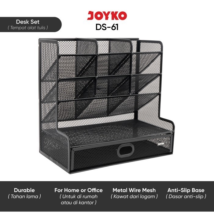 

DESK SET JARING JOYKO DS-61 | PEN HOLDER | TEMPAT ALAT TULIS MULTIFUNGSI | ORGANIZER MEJA