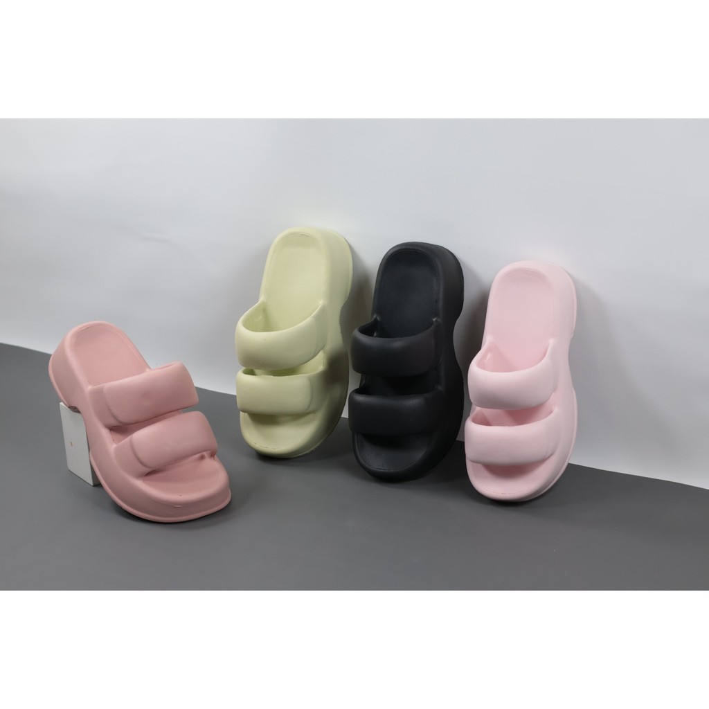 Sandal Wanita Sandal Jelly Slop Wedges Premium Platform Non Slip Sole Double Strap
