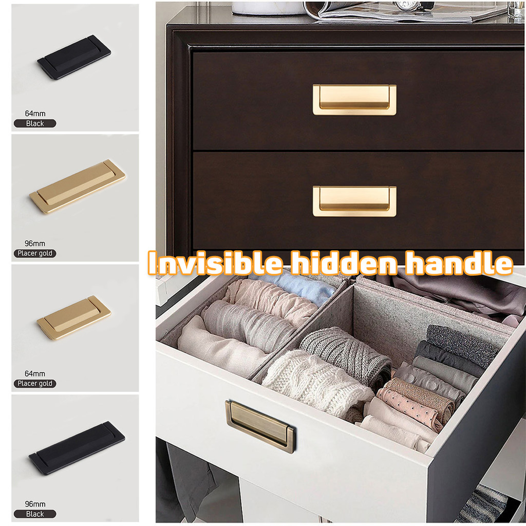 64/96MM Gagang Handle Gold Pintu Laci Gagang Pintu Tarikan Pintu Lemari Gaya Eropa Alumunium Minimal