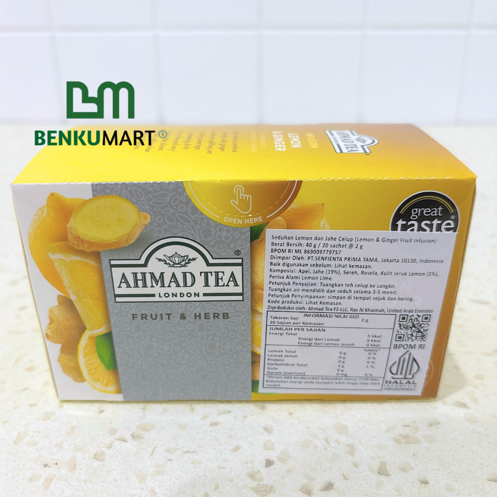 

Ahmad Tea Infusion Lemon & Ginger - 40gr 20 Tea Bags