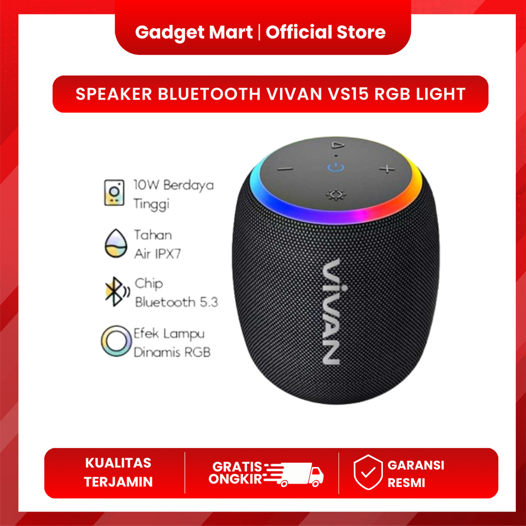Speaker Bluetooth Vivan VS15 RGB Light