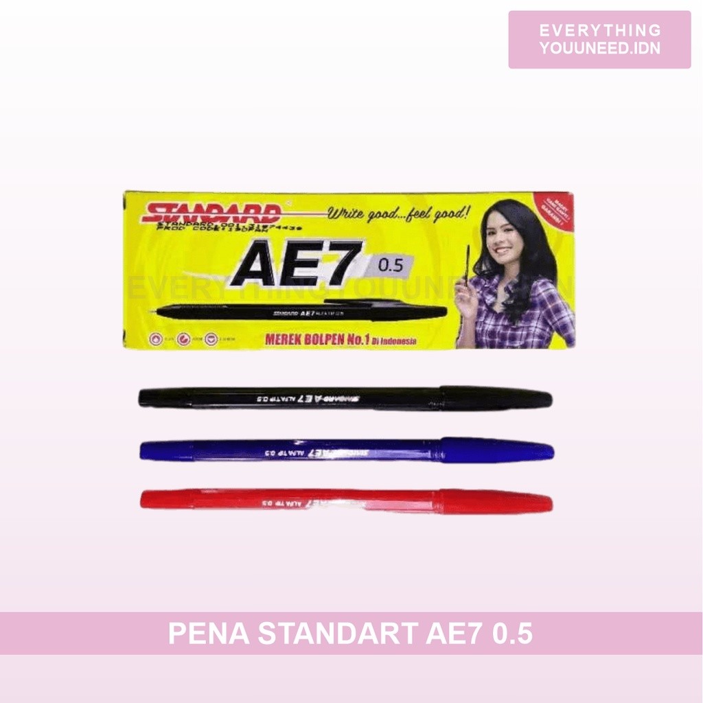 

Pena Standar / Standard AE7 Hitam , Biru & Merah