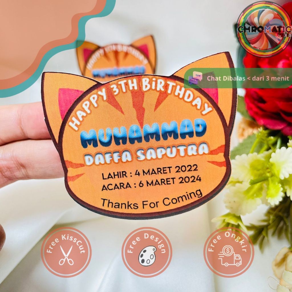 

chromatic Print Sticker Karakter Ulang Tahun Anak Stiker Label Hampers Ultah Free Design Birthday