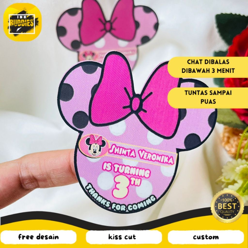 

INB 4-8 Sticker Karakter Ulang Tahun Anak Stiker Ultah Free Design Birthday Custom Chromo