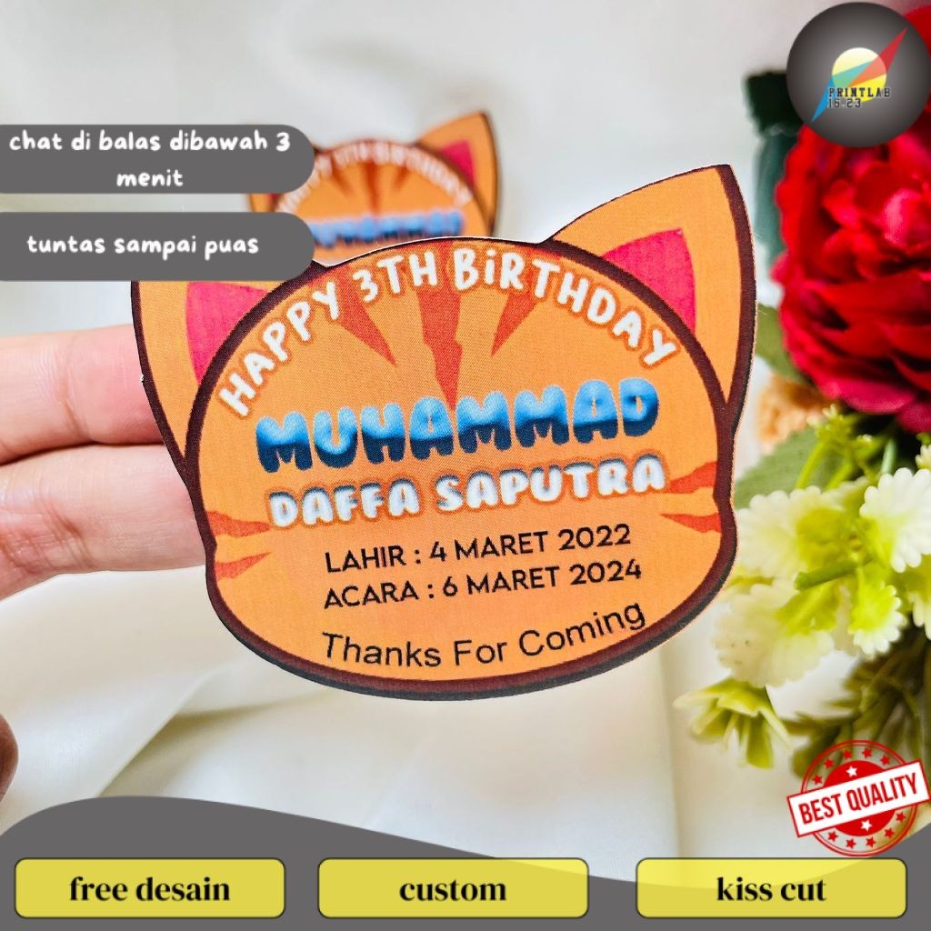 

PrintLab Print Sticker Karakter Ulang Tahun Anak Stiker Label Hampers Ultah Free Design Birthday