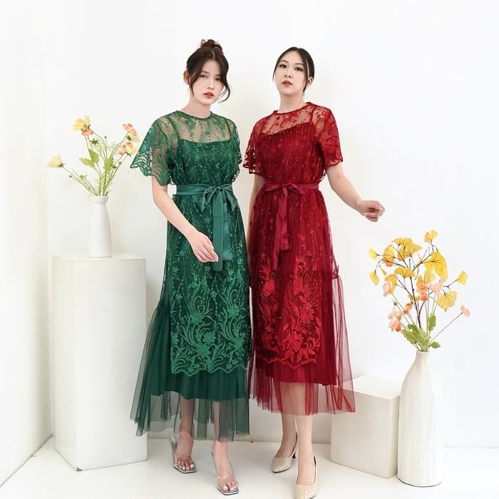 NEW -Nadeliene Dress NATALIA (real pict) / Premium / Dress / Kondangan / Party / gaun formal Mewah C