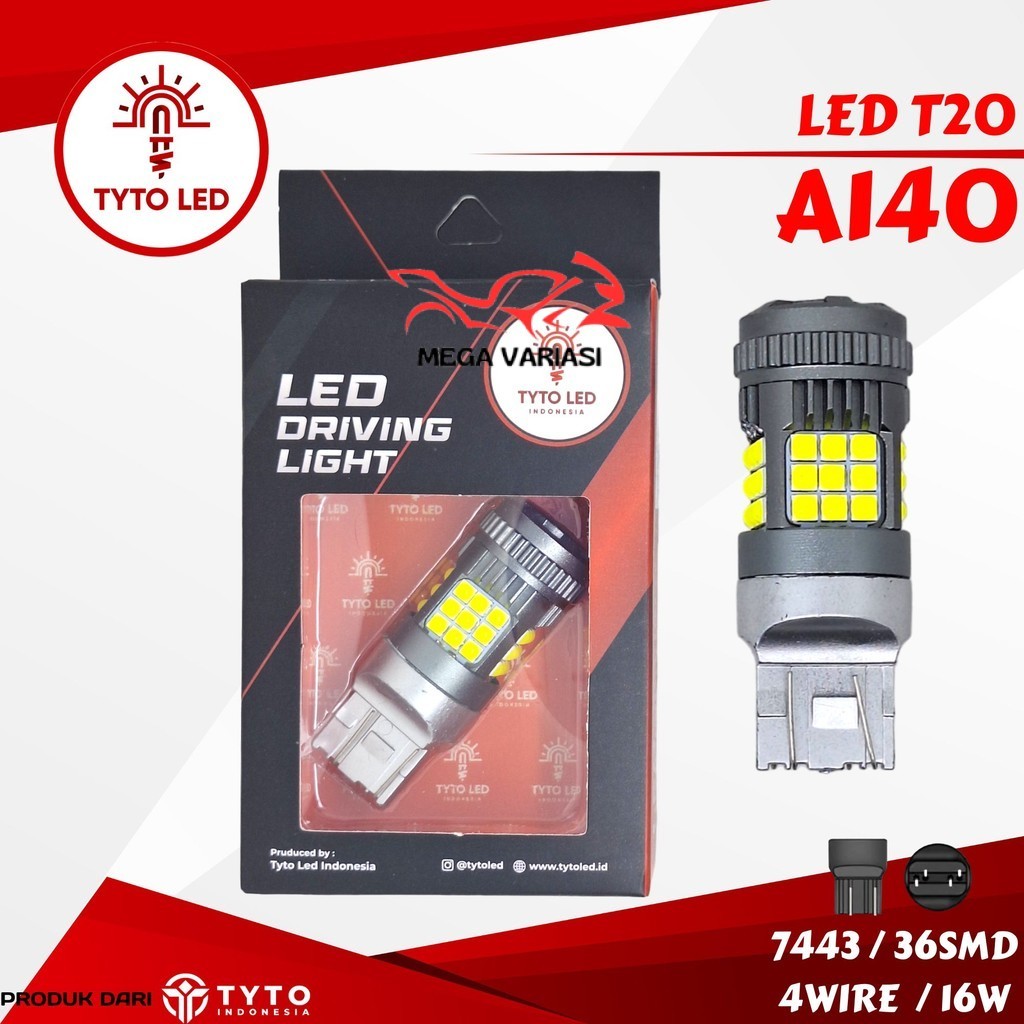 Lampu Mobil Soket T20 7443 TYTO A140 36SMD 16Watt DC 12V 4wire