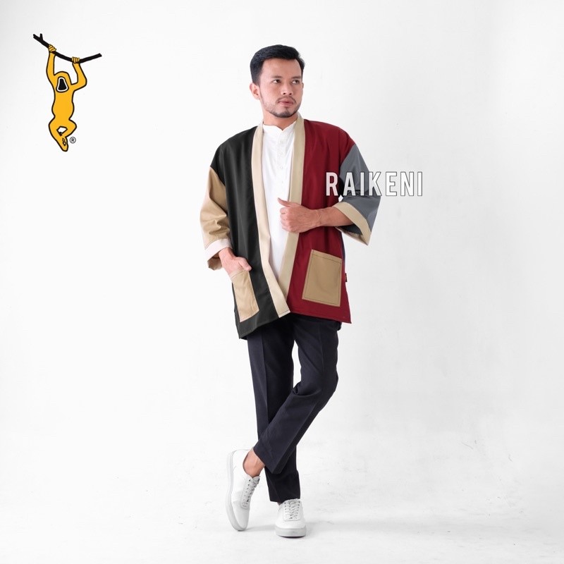 RAIKENI Kimono Mix | Kimono Outer Jepang | Outer Unisex | Kimono Pria | Jaket Jepang | Outer Korea