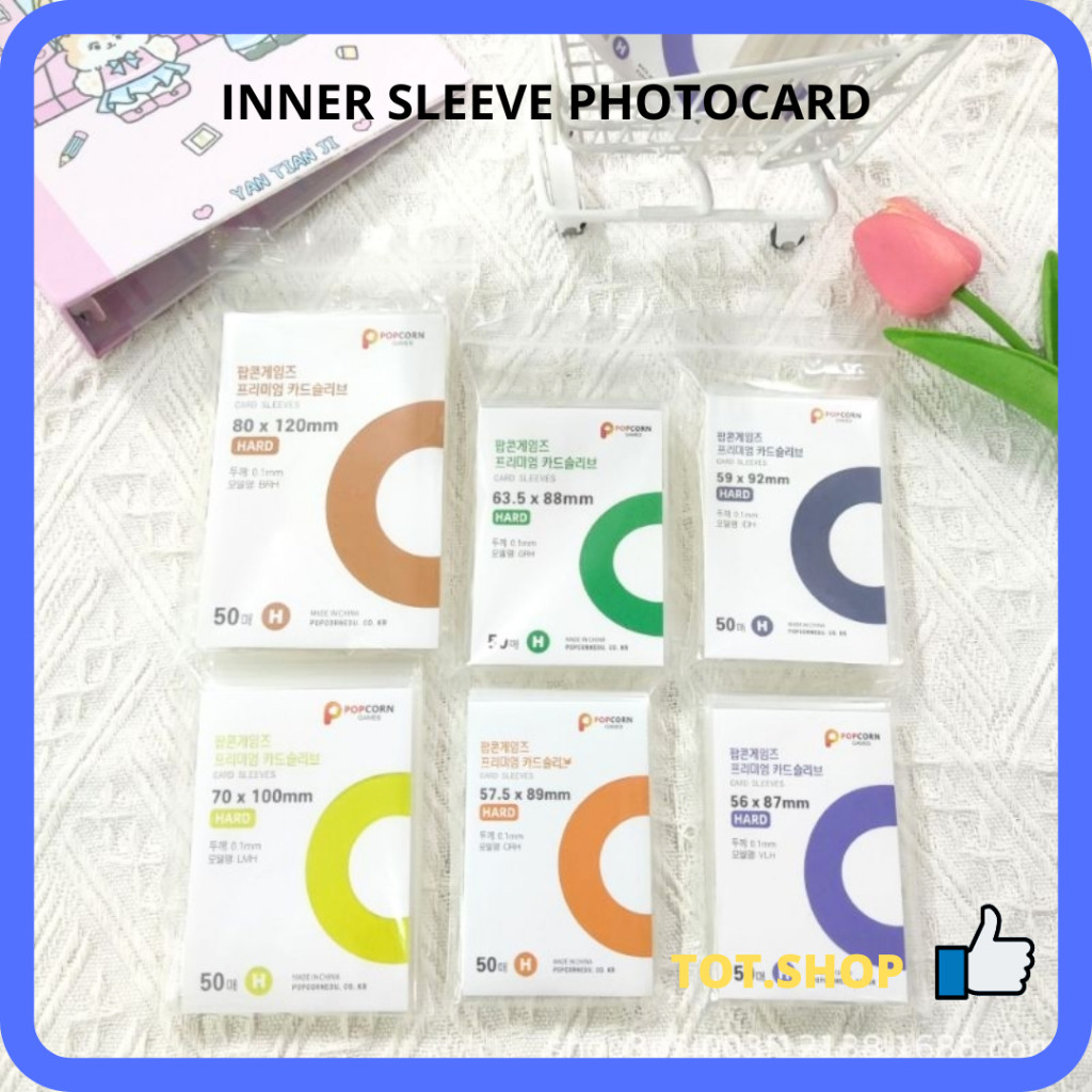 [isi 50 lbr] INNER SLEEVE Photocard Inner Hard Sleeve Popcorn Hard Tebal Plastik Pelindung Photocard