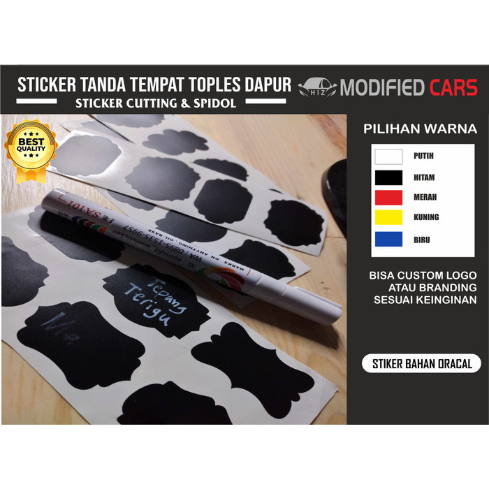 

Paket stiker bumbu tulis sendiri spidol tanda tempat toples bumbu