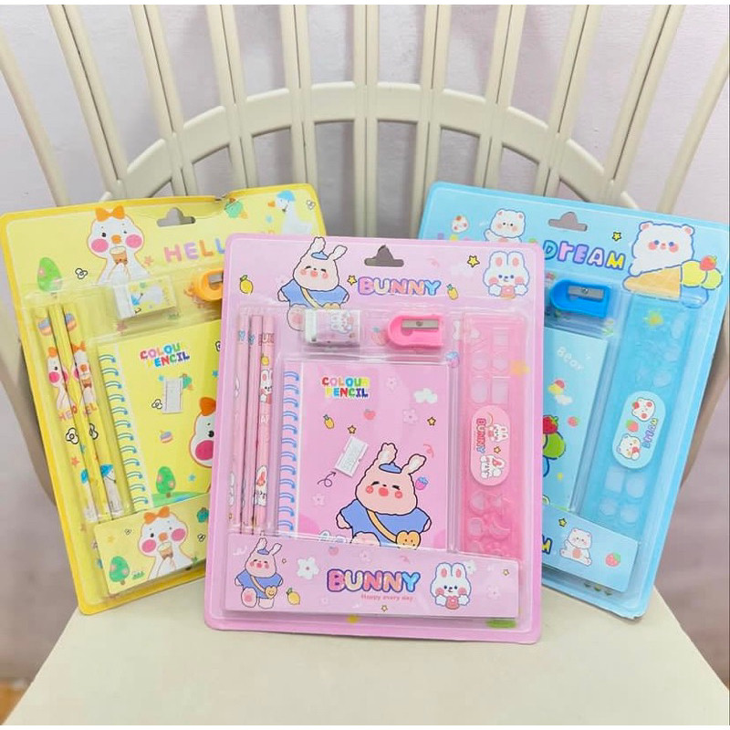

(TB) Set Alat Tulis Karakter Sekolah Stationery Set Note