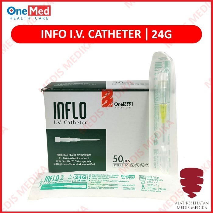 IV Catheter 24G Onemed Inflo Infus Abbocath Pen Abocath Cateter 24 G Medis