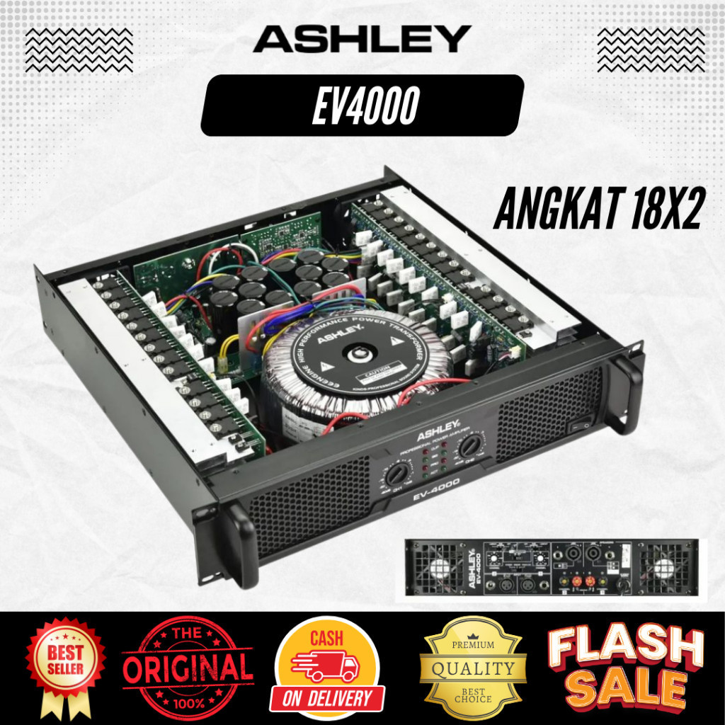 Power Amplifier Ashley EV 4000 Angkat 18x2 & 15x4 Original
