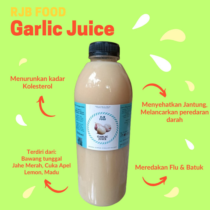

500ml Jus Bawang Putih Tunggal Jahe Merah Lemon Madu Hutan Cuka Apel - Tambah Madu