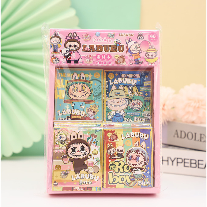 

Stiker buku Popmart Labubu Cry baby Capybara
