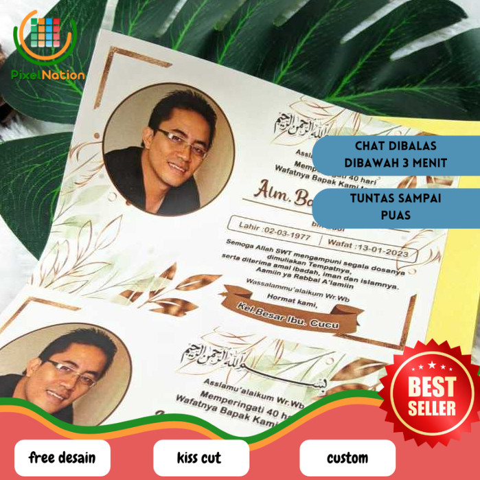 

PiNat Cetak Sticker Label Tahlil Stiker Dus Makanan Mengenang Wafatnya 40 100 1000 Hari Free Desain