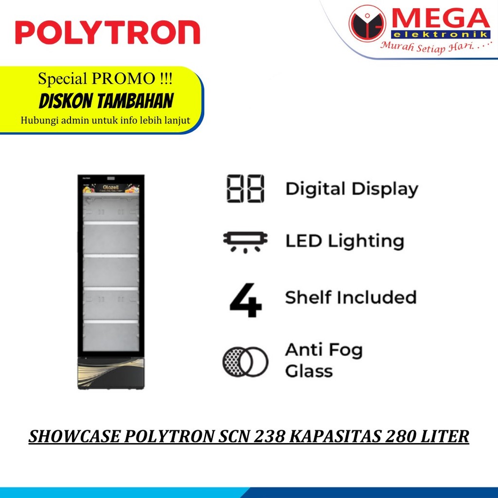 SHOWCASE POLYTRON SCN 238 KAPASITAS 280 LITER