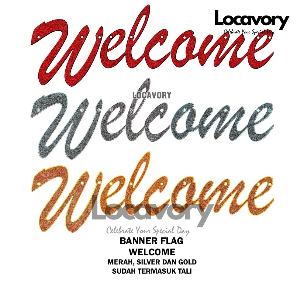 LC Banner Welcome Latin / Banner Welcome Glitter / Banner Selamat Datang