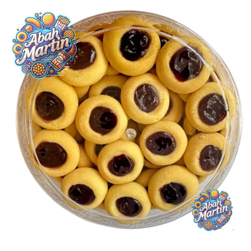 

AM KUE NASTAR COKELAT TENGAH TOPLES 350gr Kue Lebaran Thumbprint Cookies Kue Swedia