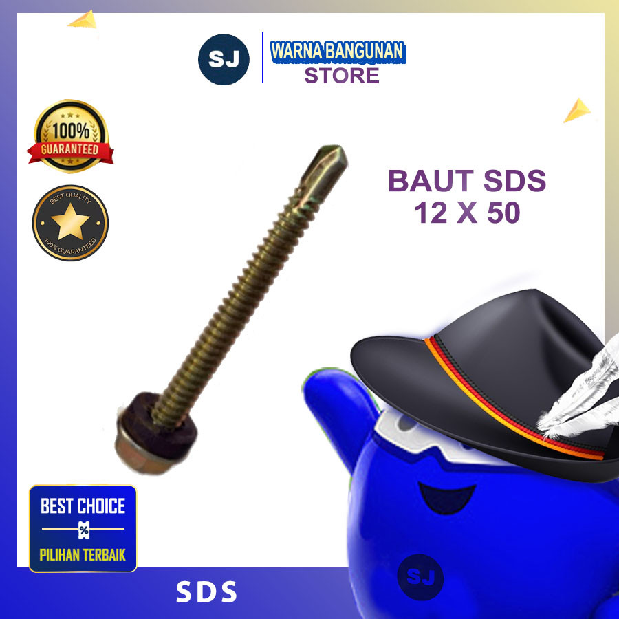 Skrup Baut Drilling SDS 12x50 Kuning