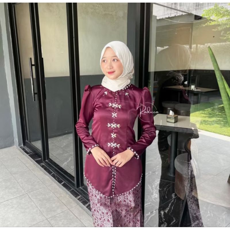 Alana One Set Baju Kurung Melayu Rok Songket Modern | Atasan Baju Kurung Wanita Kekinian 2025