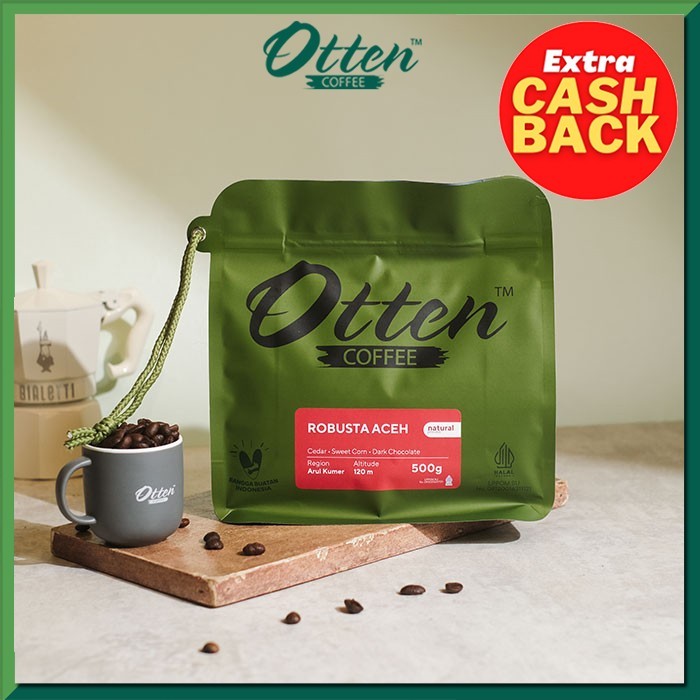 

Kopi Robusta Aceh Gayo 500g - Biji / Bubuk Kopi Otten Coffee - Fine