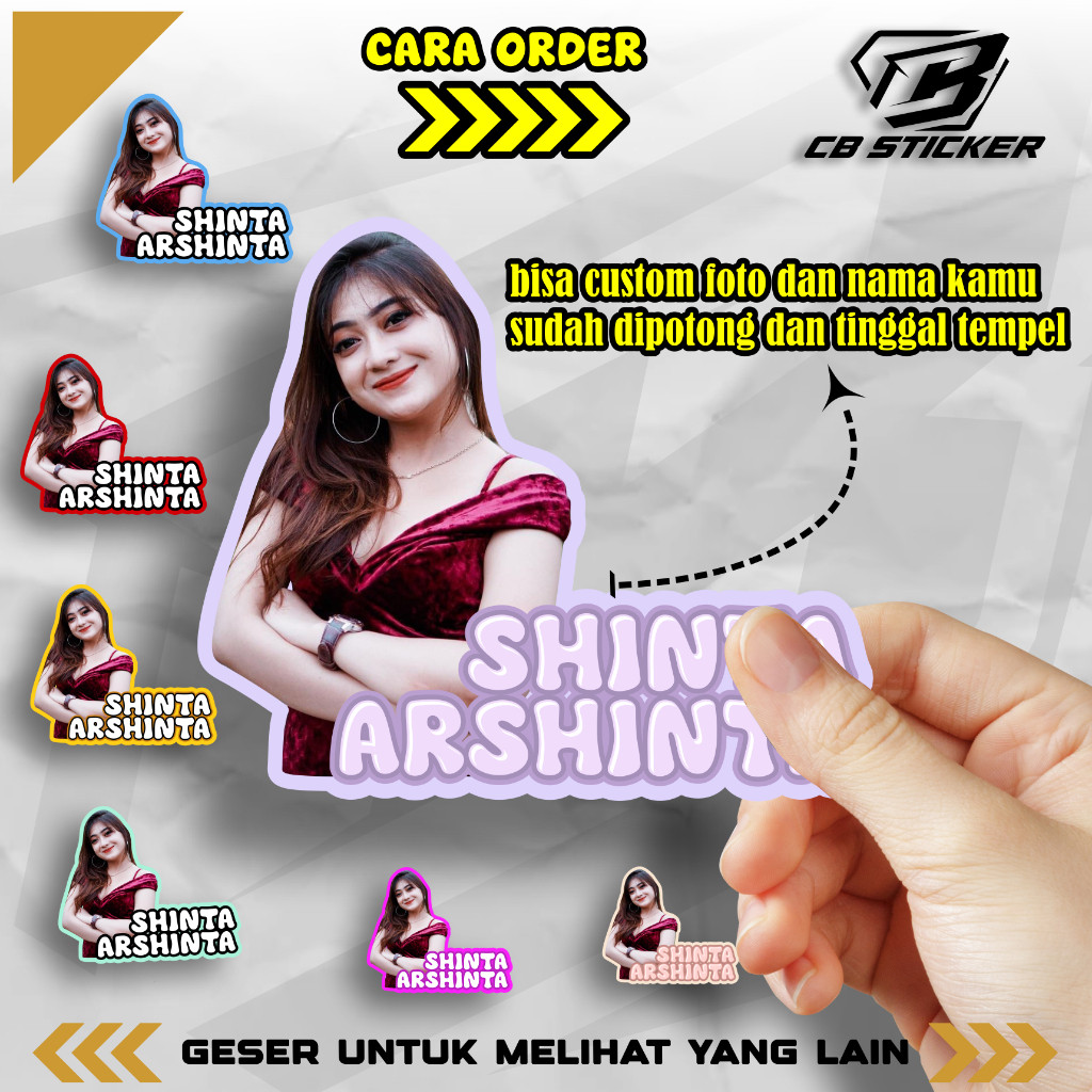 

Stiker foto wajah dan nama custom tanpa pre order