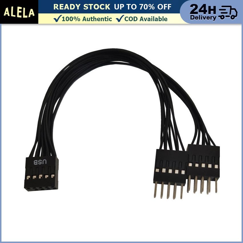 Kabel Adapter Splitter USB 9 Pin Motherboard Internal 1 Female to 2 Male Extension Cable