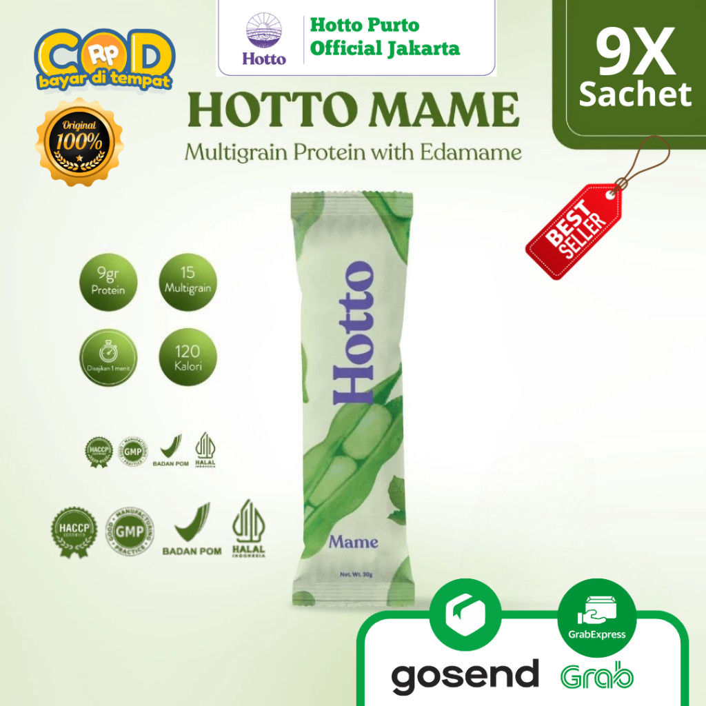 

DISKON!!! NEW Hotto Official Jakbar Mame Protein Multigrain with EDAMAME 9 SACHET