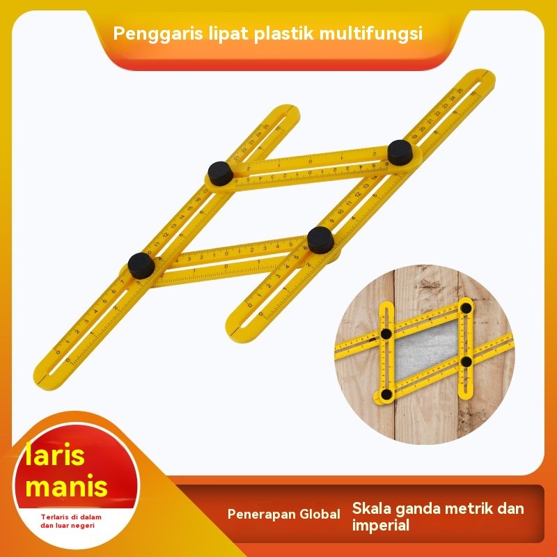 

Penggaris Lipat Plastik Multifungsi Penggaris Multi-Sudut Penggaris Empat Sisi Penggaris Empat Sudut Penggaris Lipat 4