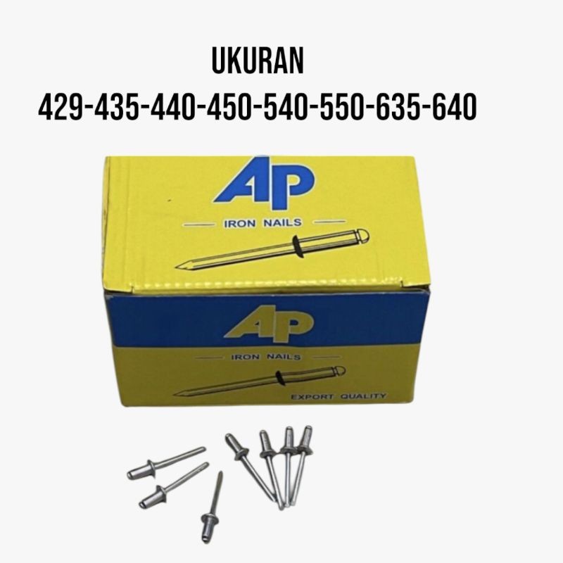 Paku Rivet Ukuan 540 AP / paku Tembak Rivet 1kotak