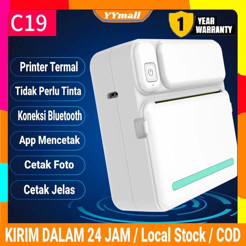 Mini Printer Portable Thermal Printer Pocket Printer Wireless Bluetooth Mini Foto Gambar Label Print