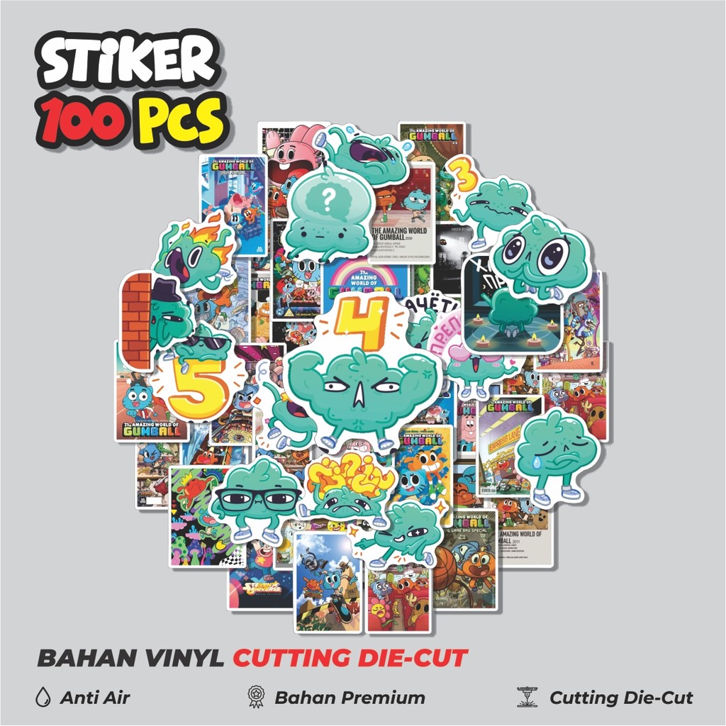 

Terbaru! 50 pcs Stiker Kartun The Amazing World of Gumball Dekorasi Lucu Kreatif untuk Notebook, Skateboard, HP