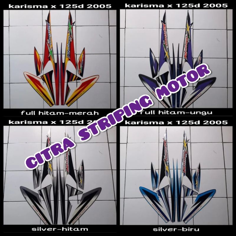 STICKER STRIPING LIS LES POLET BODY MOTOR HONDA KARISMA X 125 D 2005