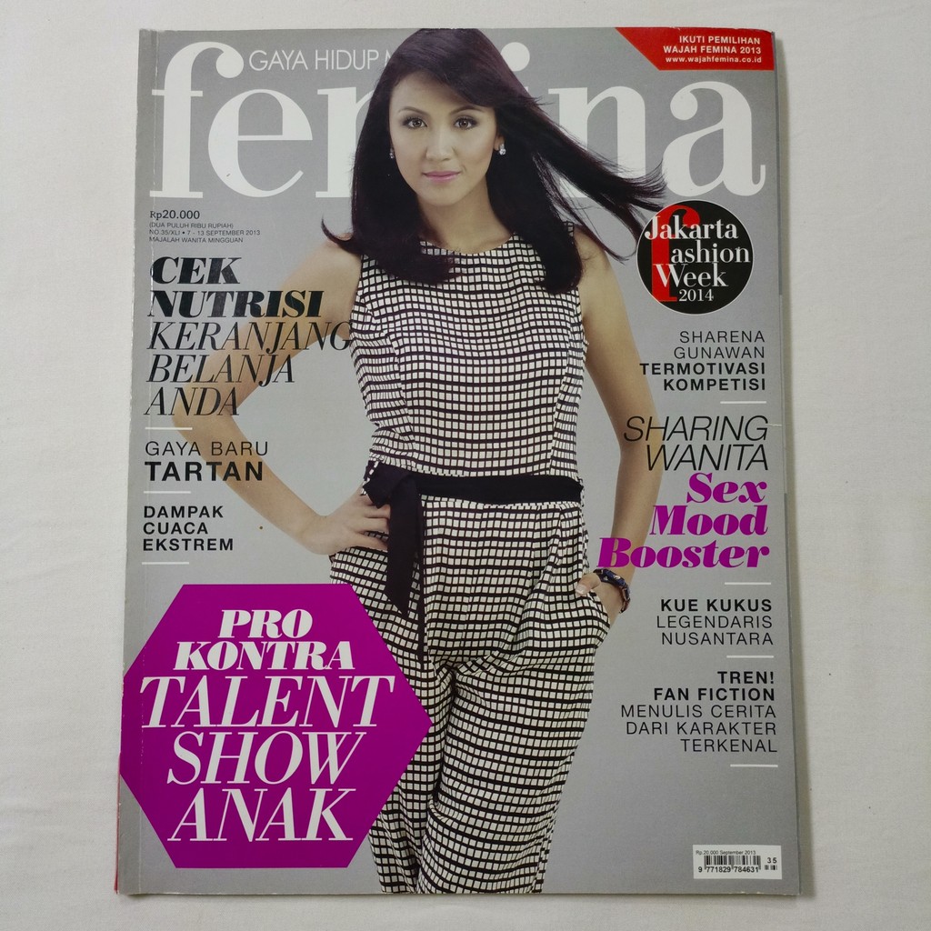 Majalah Femina Cover Sharena Gunawan Tahun 2013