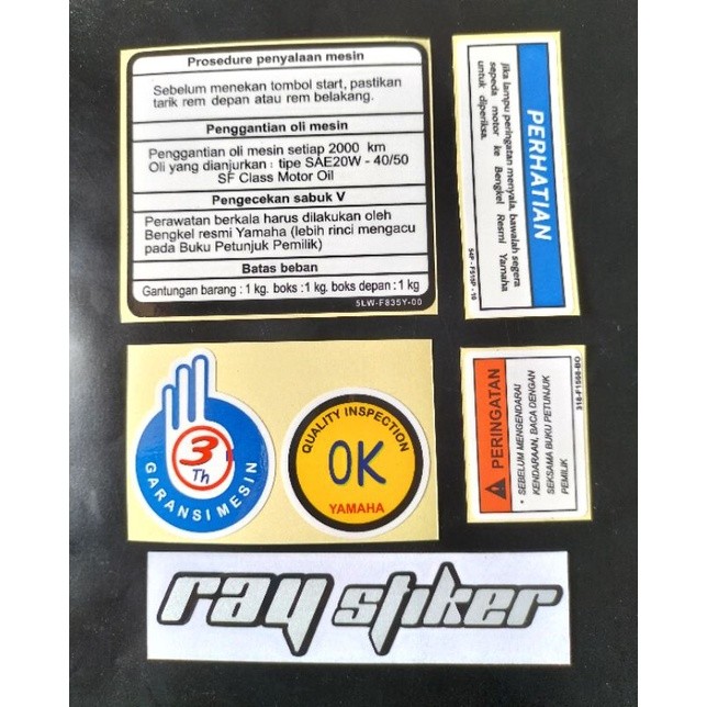 STIKER WARNING PERINGATAN YAMAHA INDONESIA STIKER WARNING 5 MACEM MIO
