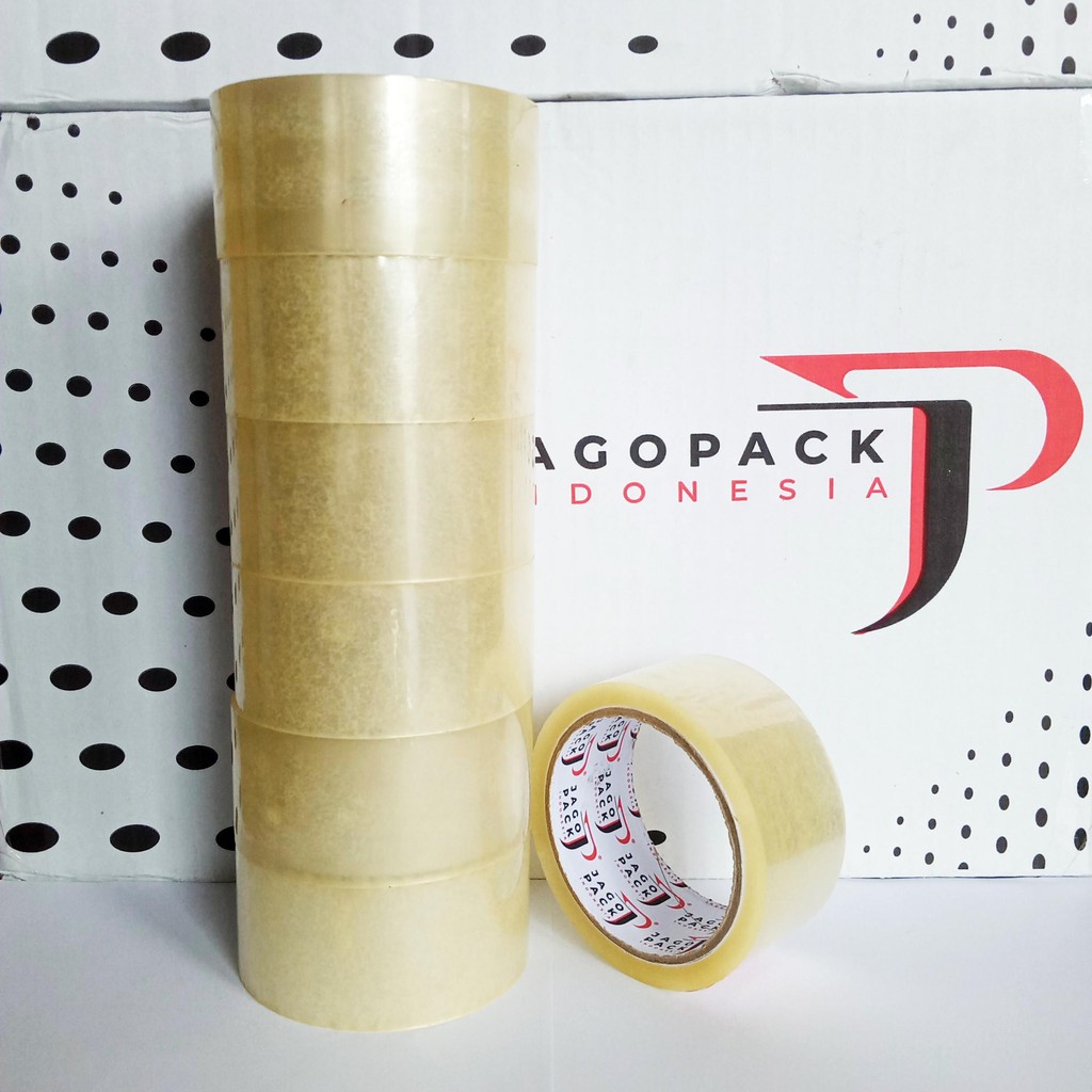 

1 Slop ( 6 Pcs ) - Lakban Bening Ekonomis 45 x 90 yard - Lakban Packing Hemat - Jago Pack Indonesia