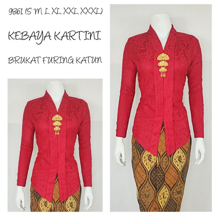 ✨LARIS✨ -9100 Indah Kebaya Modern Encim Kutubaru Bali Murah Batik Bordir Brokat - Rose Gold, S