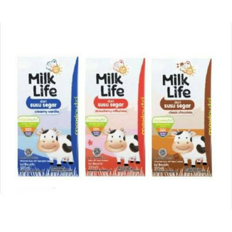 

Milk Life susu segar UHT 115ml varian cokelat, strawberry, dan vanilla