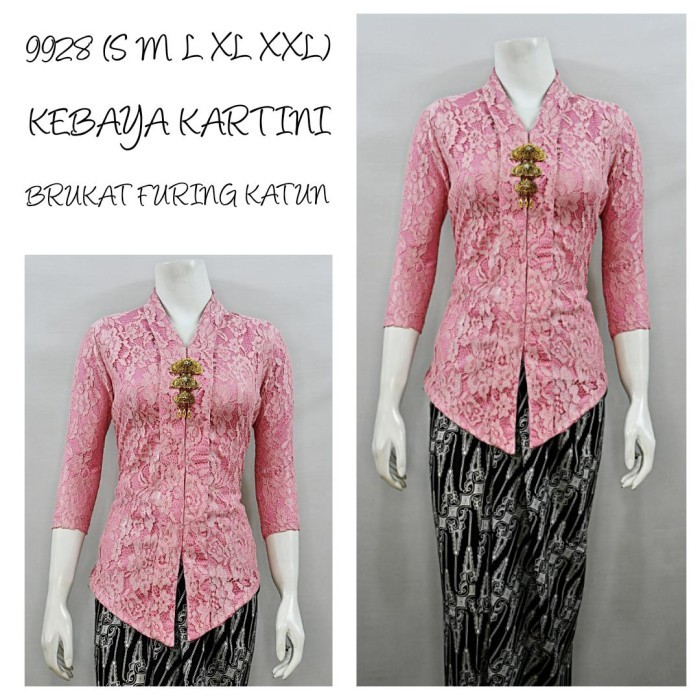 ✨LARIS✨ -9288 Indah Kebaya Modern Encim Kutubaru Bali Murah Batik Bordir Brokat - Putih Tulang BW, S