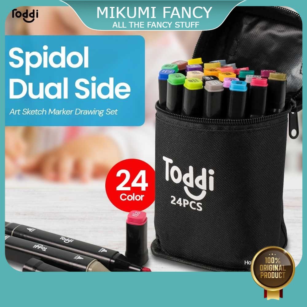 

FANCY Toddi Spidol Dual Side Fine Art Marker Brush Double Tip 1.0mm 6.0mm - CY-006
