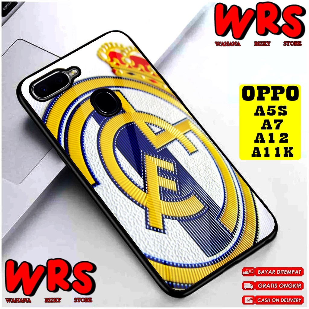 Skin Case  OPPO A3S A1K A5S A7 A11K A12 A5 A9 2020 Motif CLUB BOLA REAL MADRID Case Karakter,Anime,A