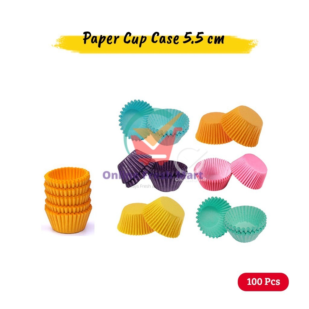 Diva Paper Cup Case WARNA TUNGGAL 5,5 cm (100 pcs) / Paper Cup Nastar/ Cup Case Nastar - Online Fres
