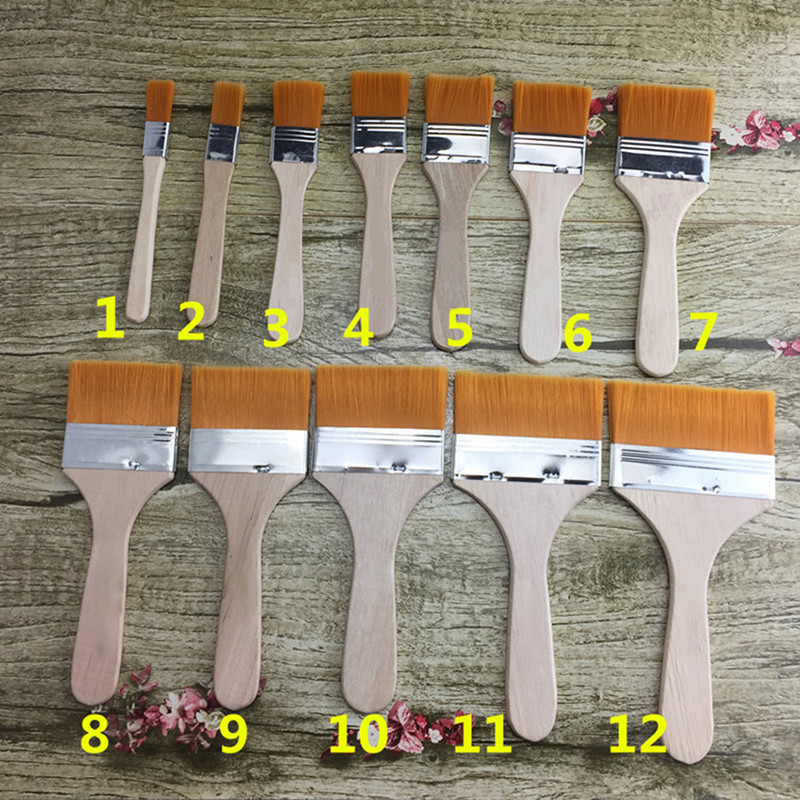 

Nylon Paint Brush Different Size Wooden Handle Watercolor Brushes For Acrylic Oil Painting School Art Supplies Painting Brush