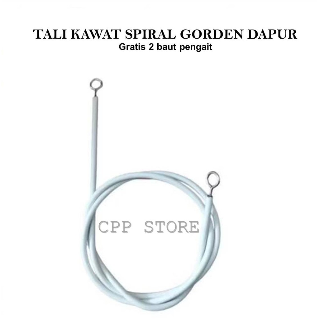 Kawat Spiral Gorden Dan Hook Tempel Gorden Kolong Dapur - Tali Gorden