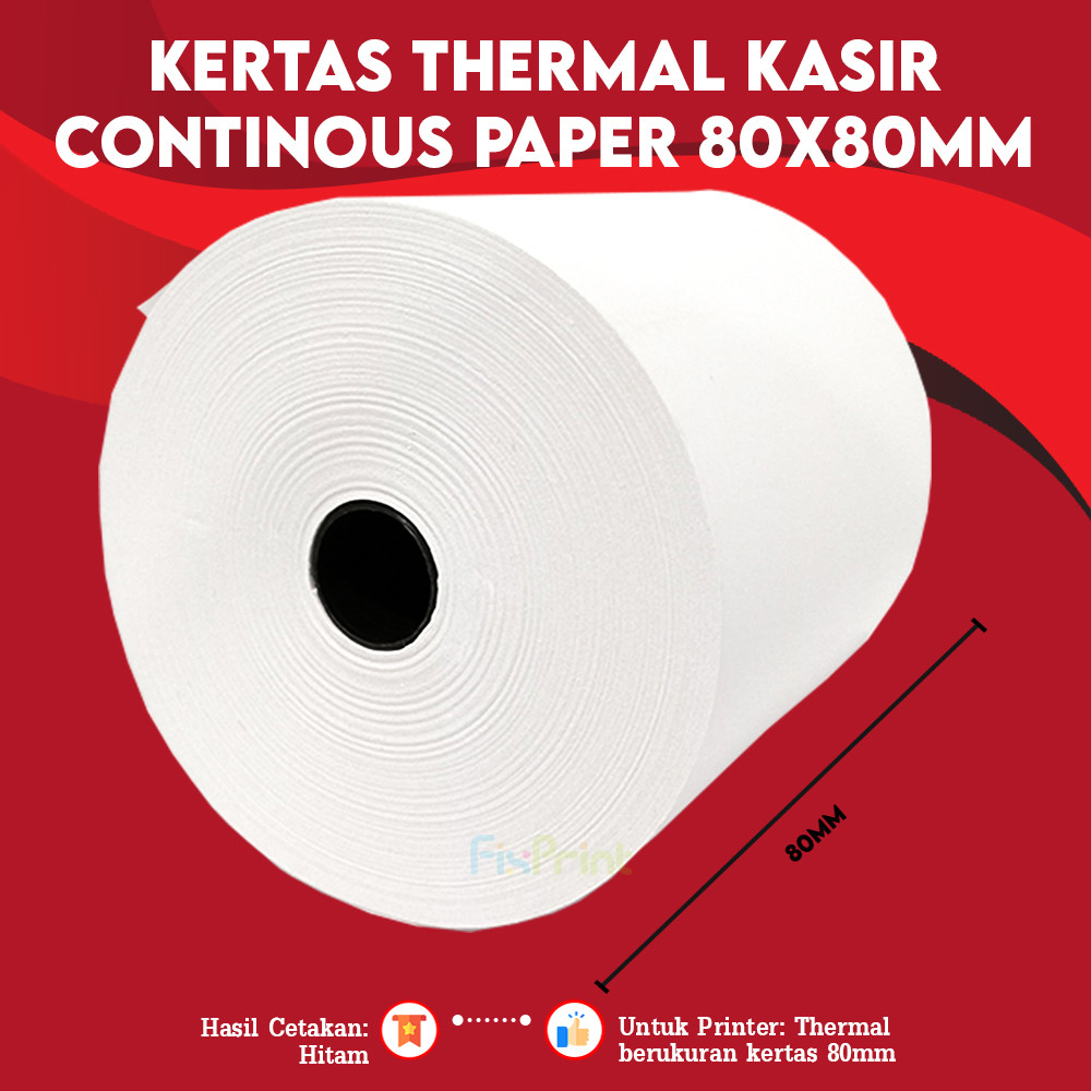 

Kertas Thermal Kasir 80x70mm 80x80mm Kertas Struk Continous Paper Roll 80x80mm 80x70mm